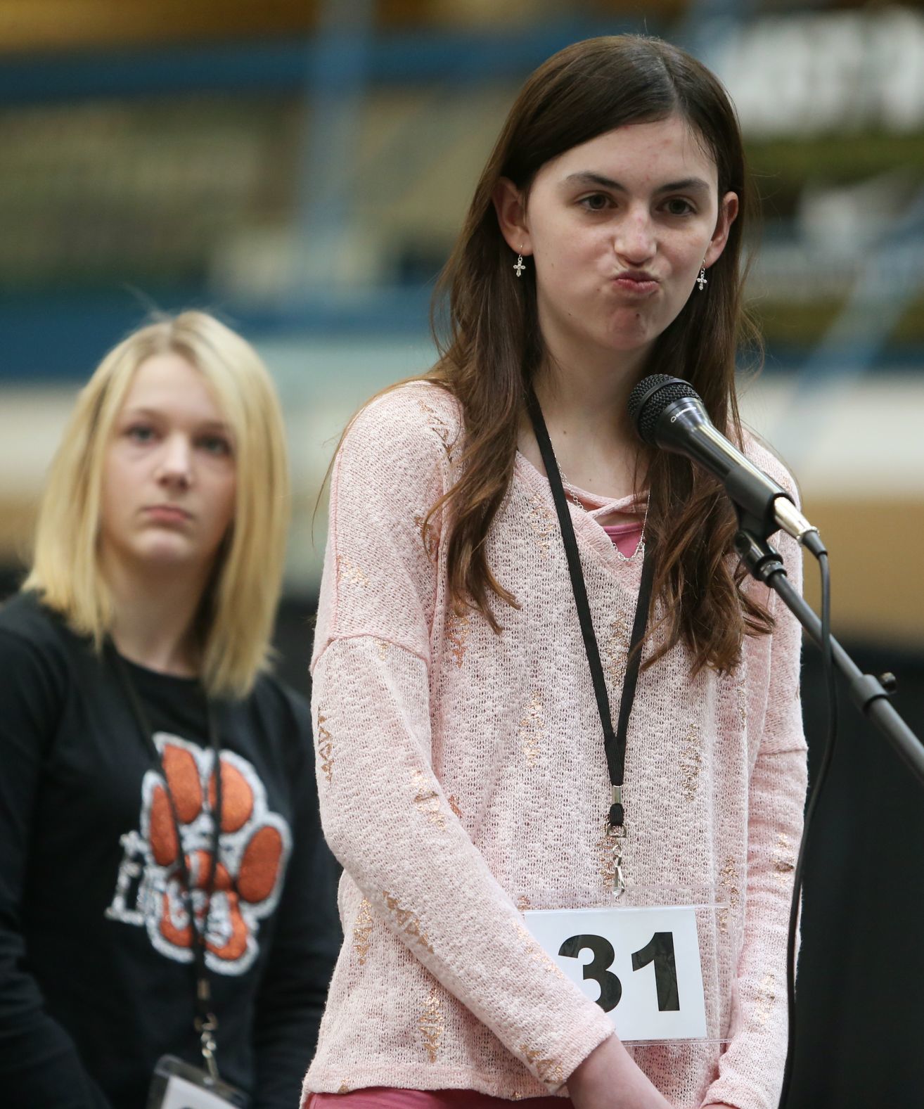 Hannah Hanley reacts to her word